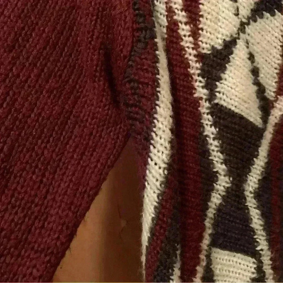 Rue21 Open Long Cardigan Burgundy, & Black XL - Picture 9 of 16